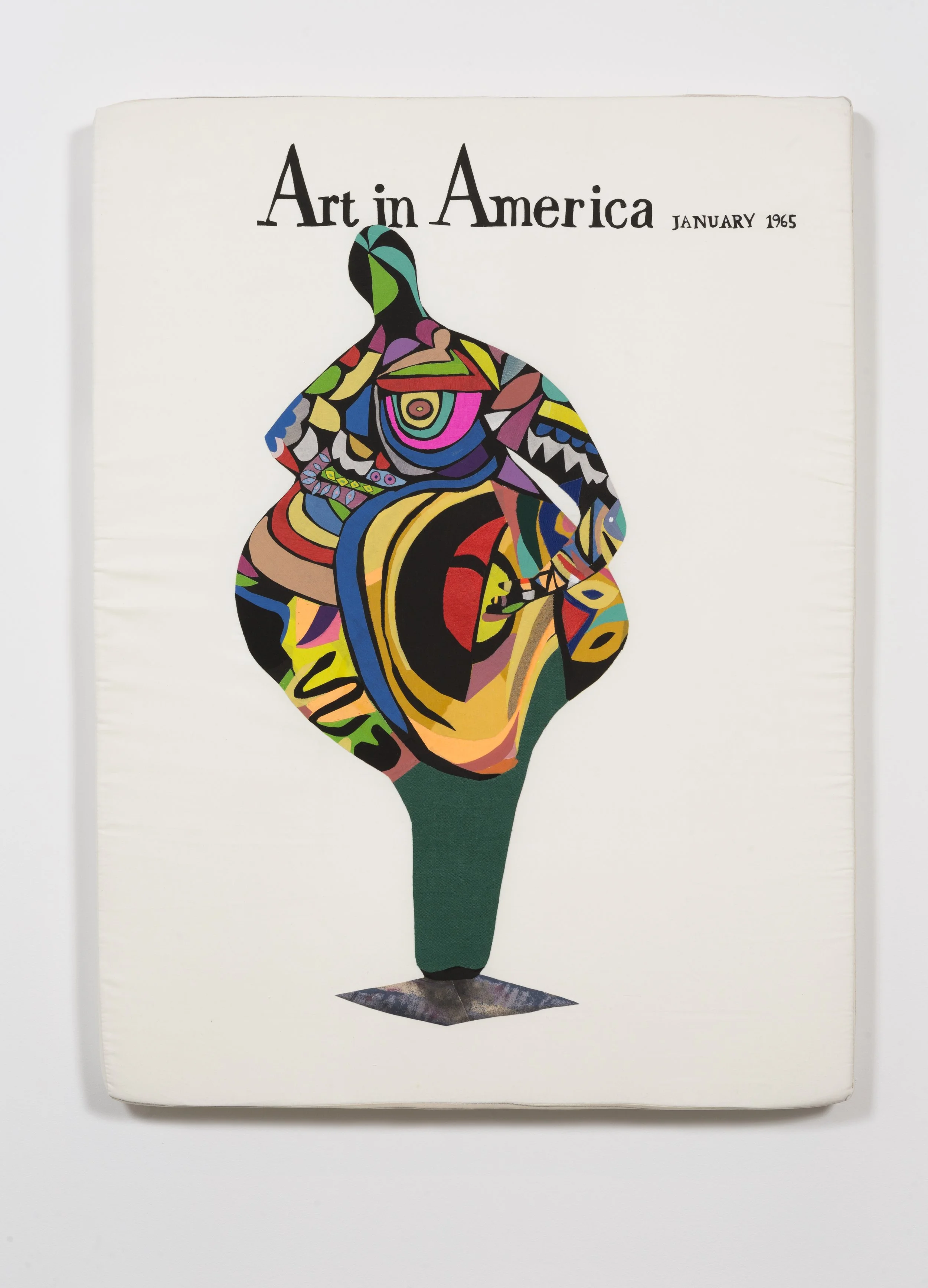 Art in America/ Niki de Saint Phalle 1965 2018, 30" x 40" x 2", embroidery thread, pencil, wonder-under, fabric, foam 