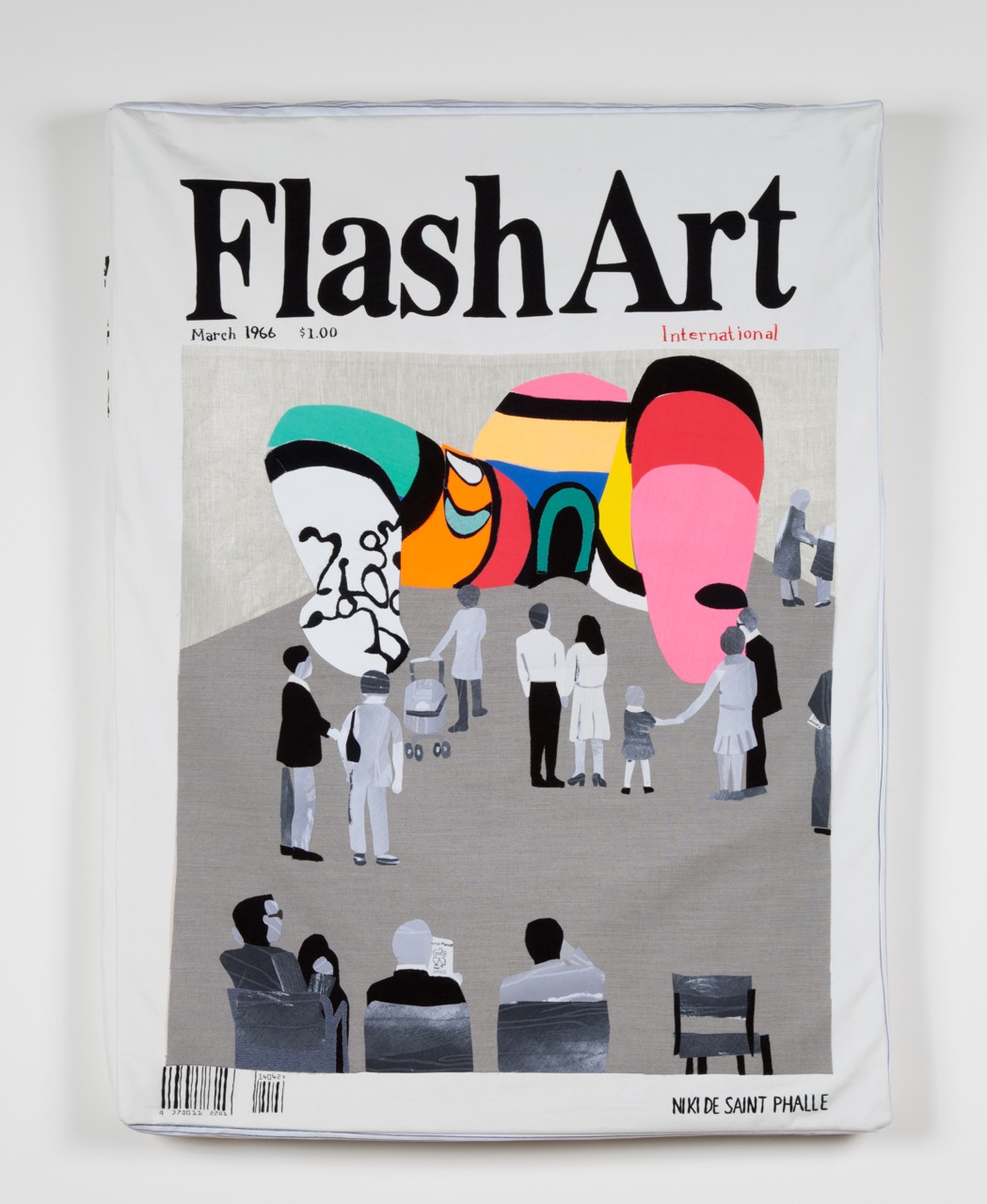 Flash Art/ Niki de Saint Phalle 2014, 30" x 40" x 2", embroidery thread, fabric, foam 