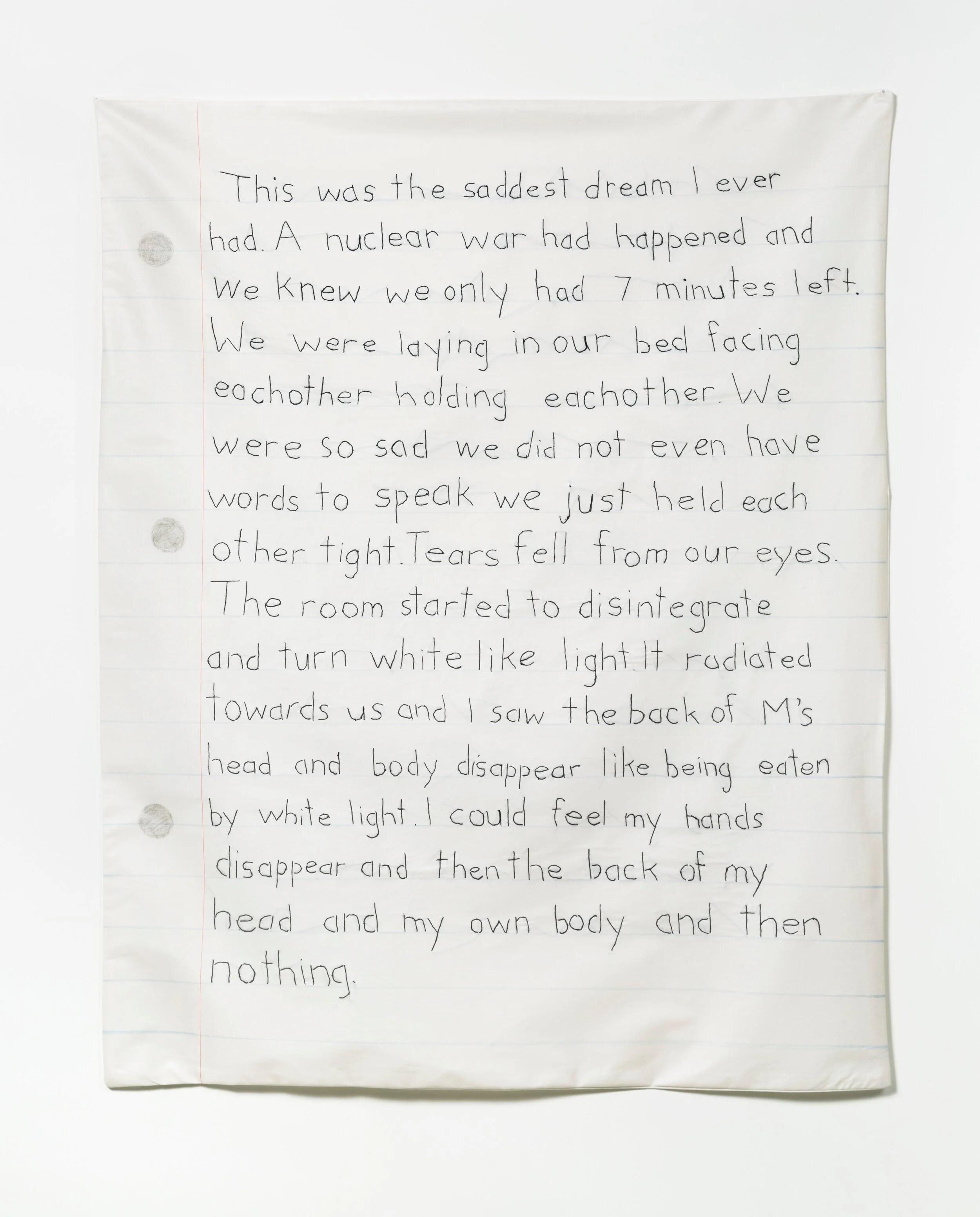 Apocalyptic Dream1 (Fade Away &amp; Radiate), 2012, 96 cm x 61 cm, embroidery thread, marker, cotton