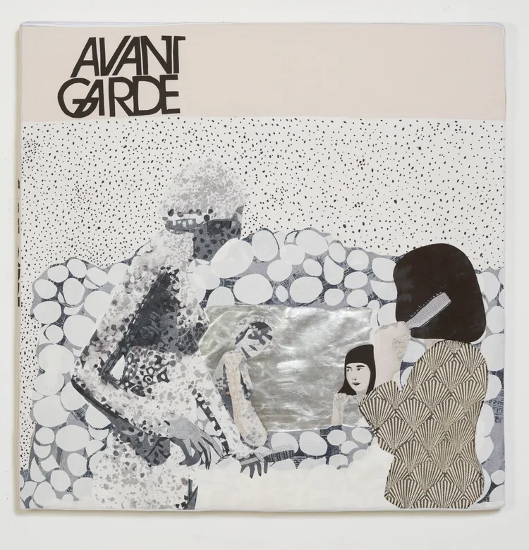 Avant Garde Yayoi Kusama 1965, 2019, Megan Whitmarsh, 40” x 40” x 3”, cotton, polyester, foam, embroidery thread, vinyl, wonder-under
