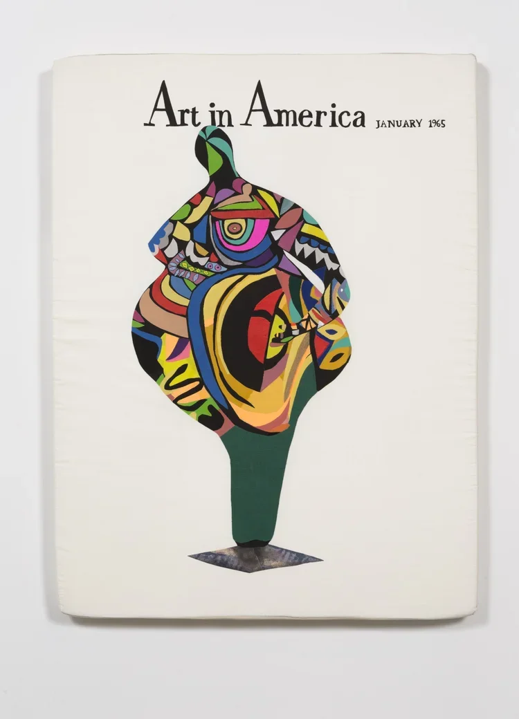 Art in America/ Niki de Saint Phalle 1965 2018, 30" x 40" x 2", embroidery thread, pencil, wonder-under, fabric, foam