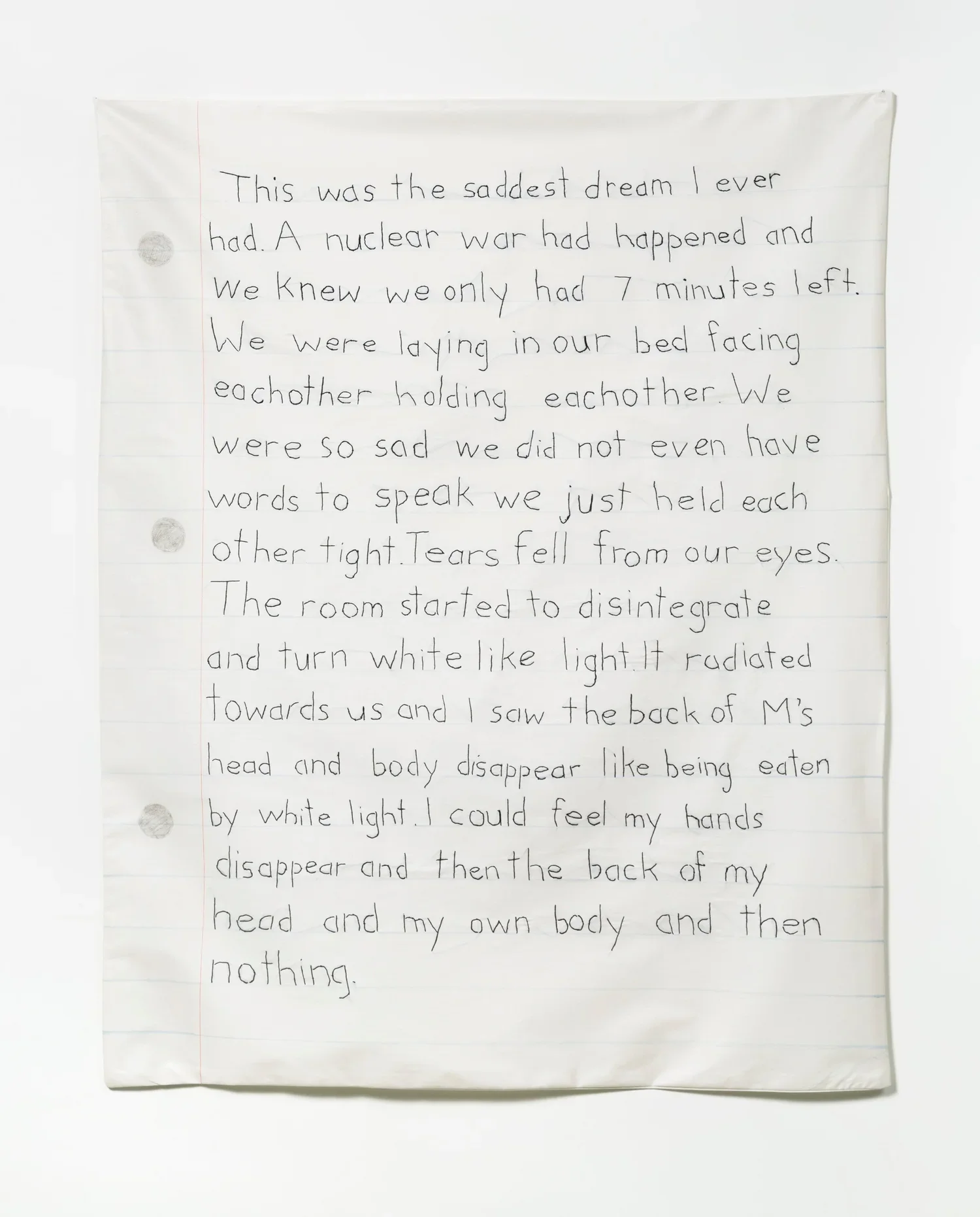 Apocalyptic Dream1 (Fade Away &amp; Radiate), 96 cm x 61 cm, embroidery thread, marker, cotton