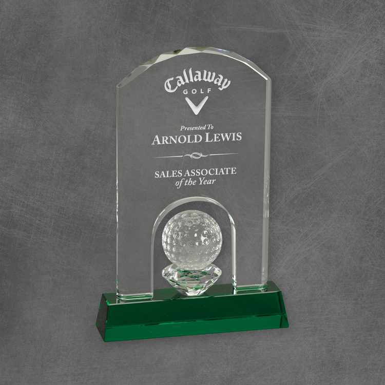 Crystal Arch Golf Award (2 sizes) — The Trophy Case