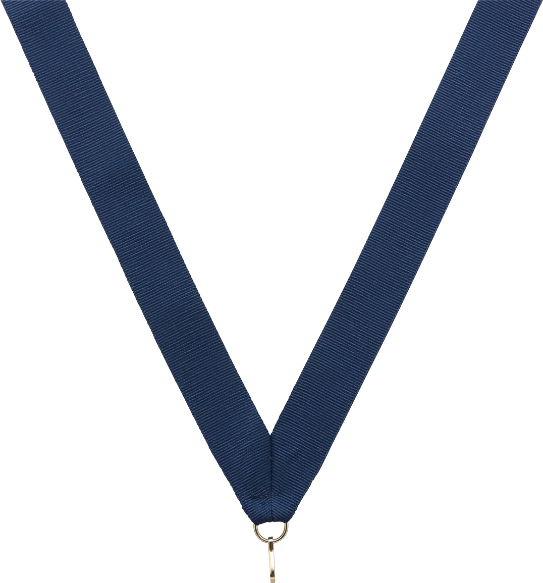 Navy V-Cut Ribbon 7/8" x 32"