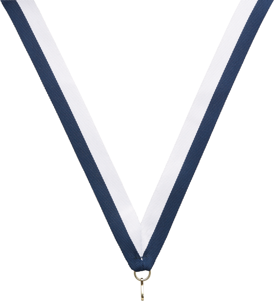 Navy / White V-Cut Ribbon 7/8" x 32"