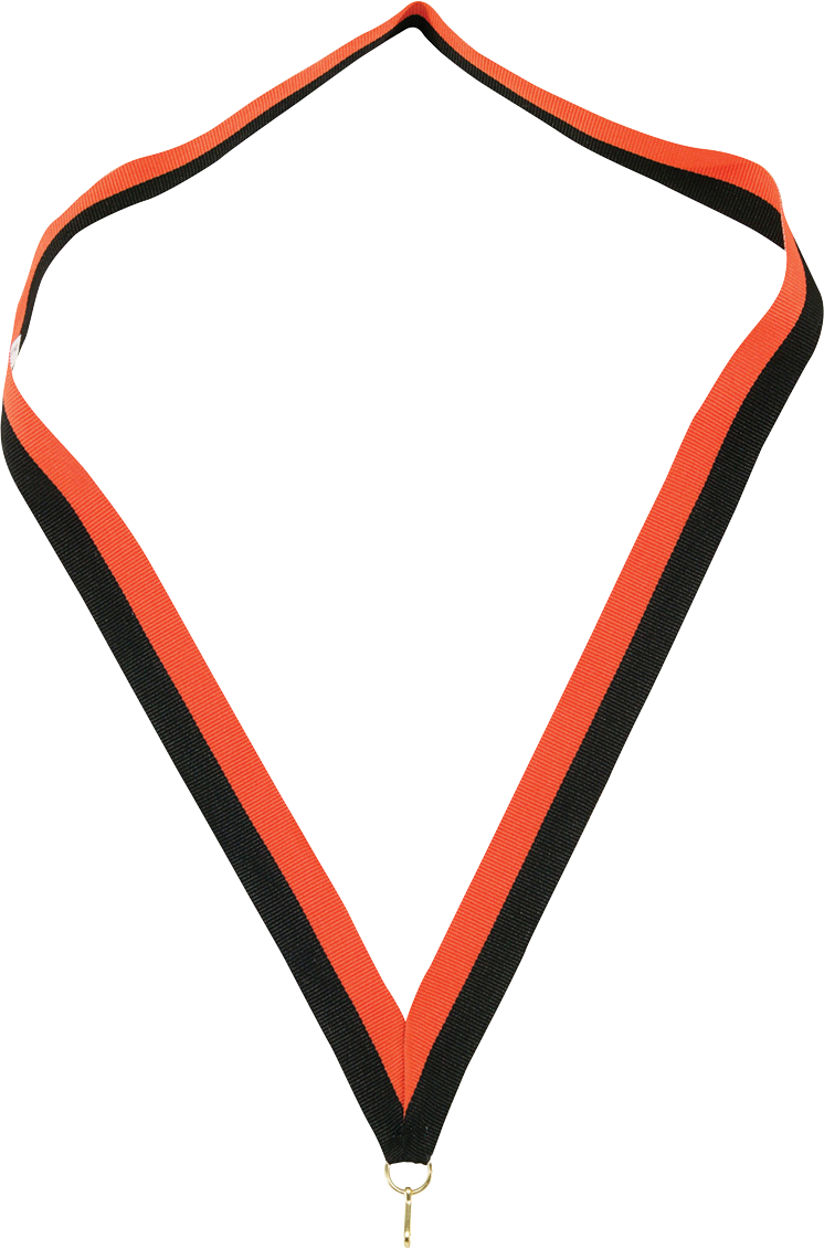 Black / Orange V-Cut Ribbon 7/8" x 32"