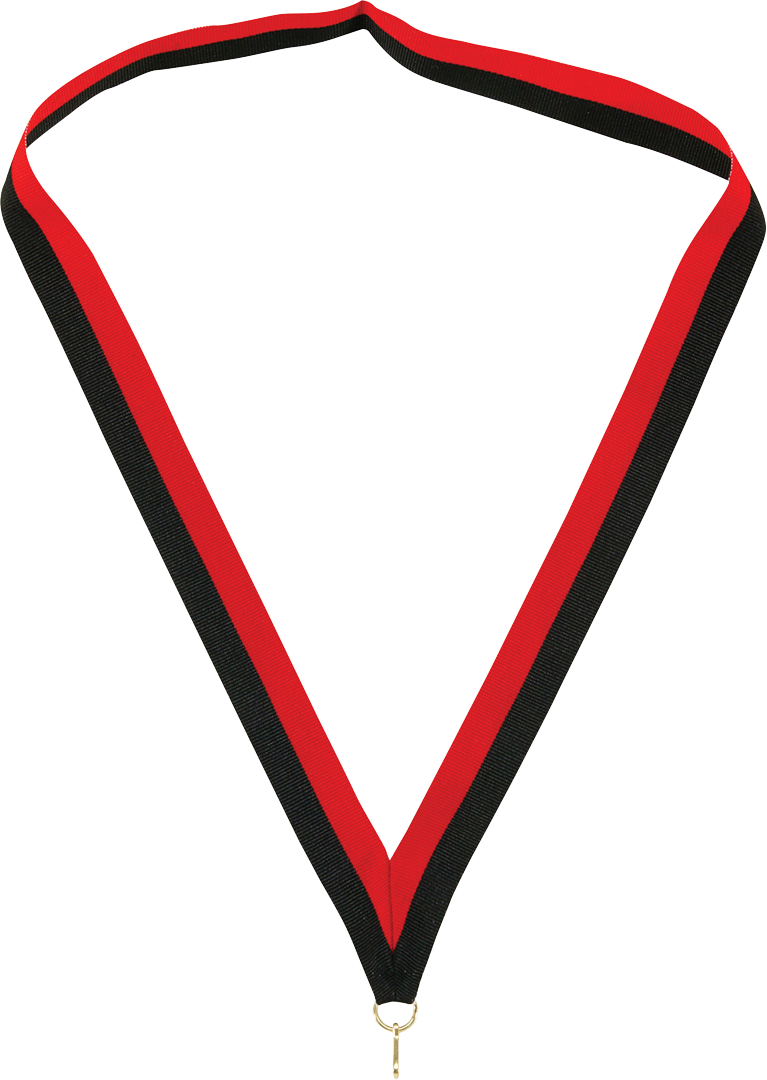 Black / Red V-Cut Ribbon 7/8" x 32"