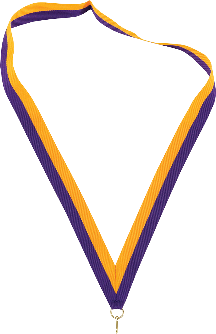 Purple / Gold V-Cut Ribbon 7/8" x 32"