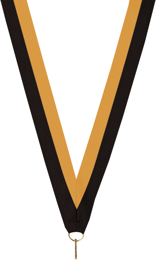Black / Gold V-Cut Ribbon 7/8" x 32"