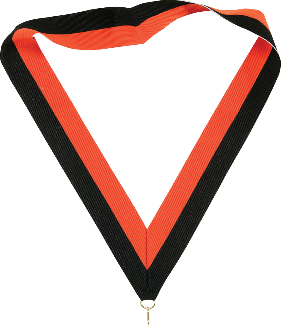 Black / Orange V-Cut Ribbon 1 1/2" x 32"
