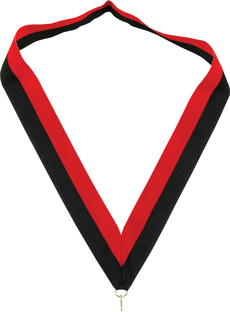 Black / Red V-Cut Ribbon 1 1/2" x 32"