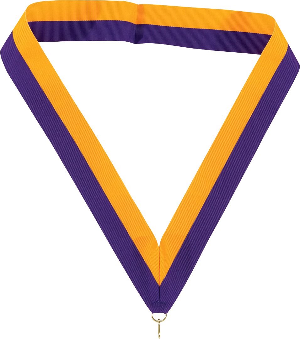 Purple / Gold V-Cut Ribbon 1 1/2" x 32"