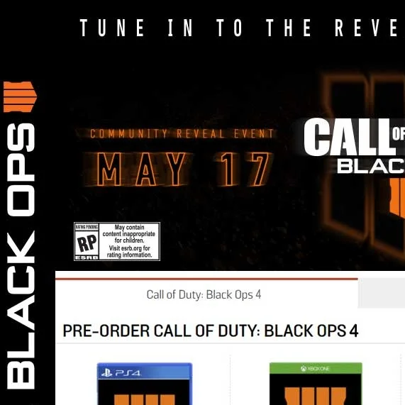 GameStop Homepage Takeover | Call of Duty: Black Ops 4