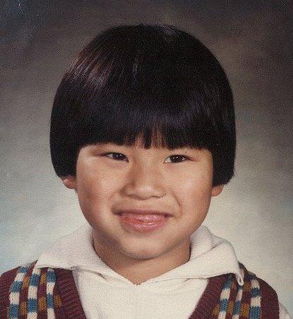 The young cadet without his blue jumpsuit...but that helmet/bowl cut doe...