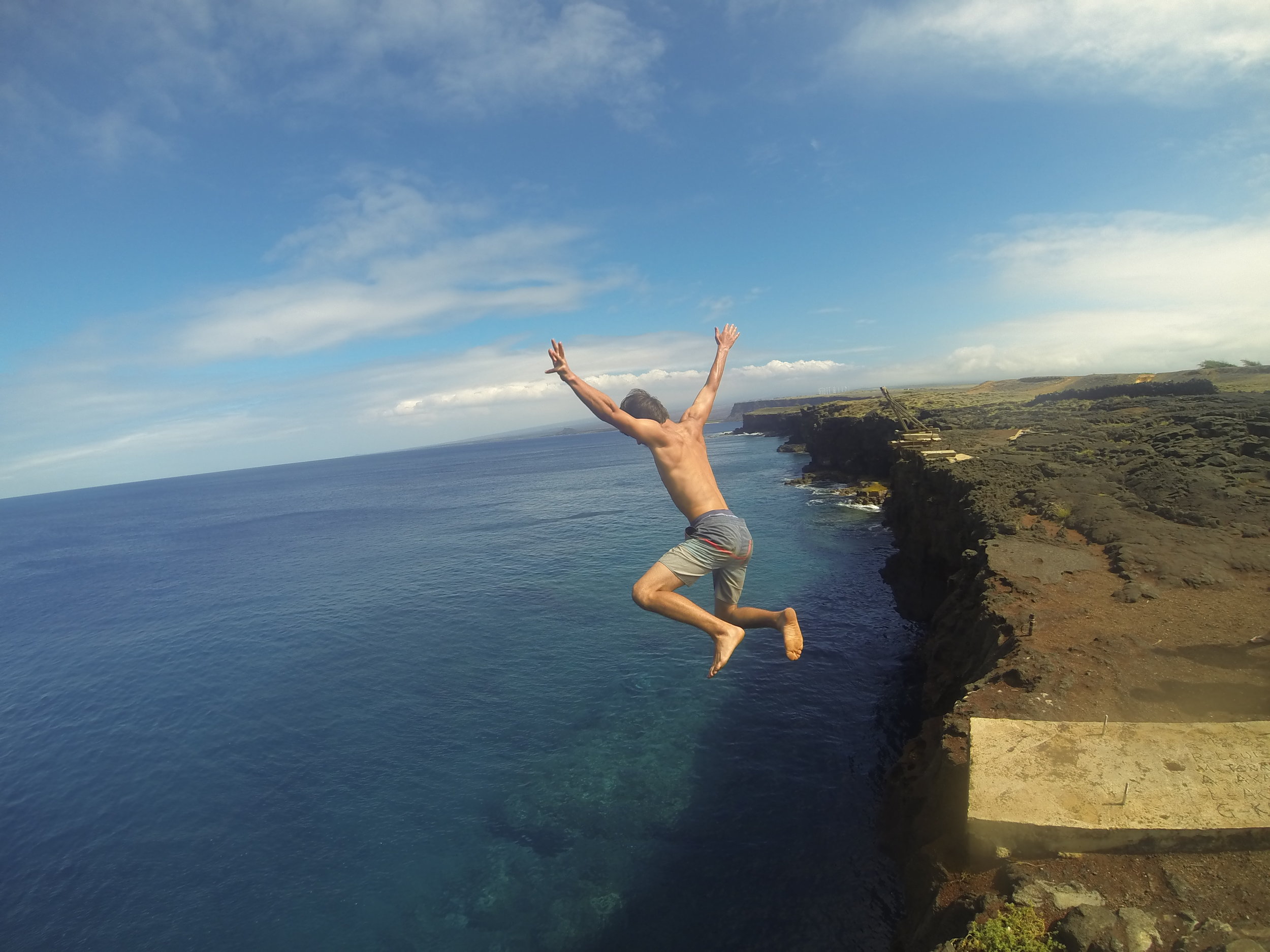 Cliff-jumping at South Point