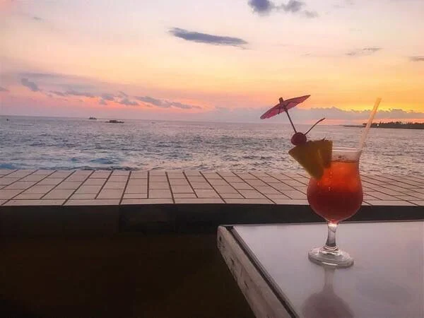 Cocktails with a Sunset View in Kona