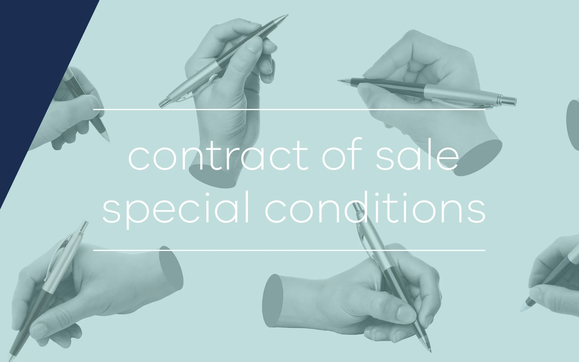 An image of pens and hands writing a contract.
