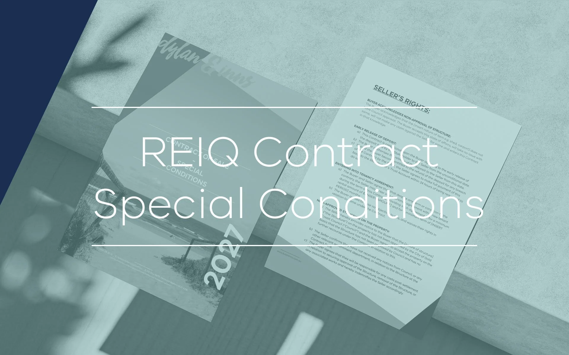 An image of the REIQU Contract Special Conditions Booklet