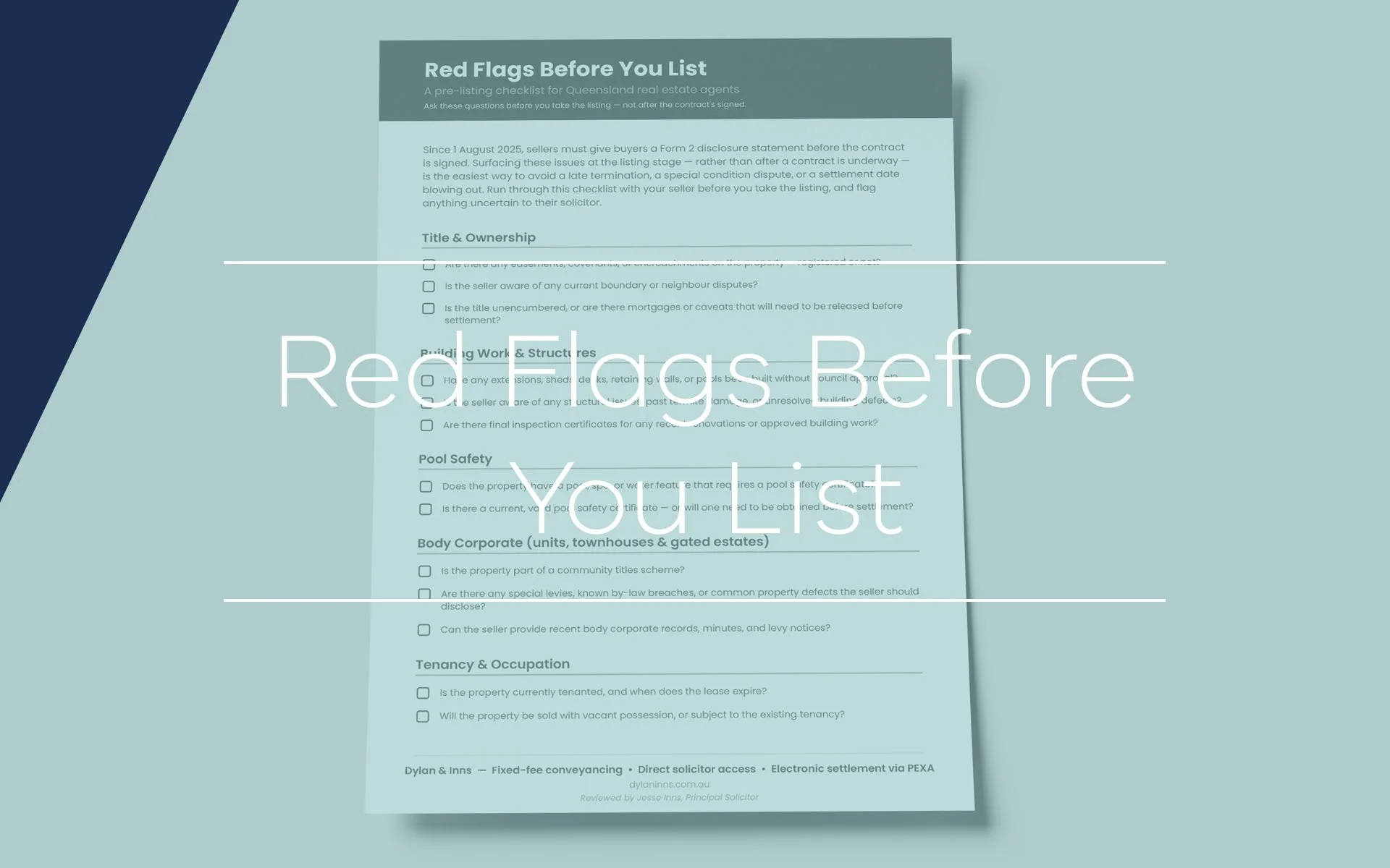 An image of the fact sheet titled Red Flags Before You List