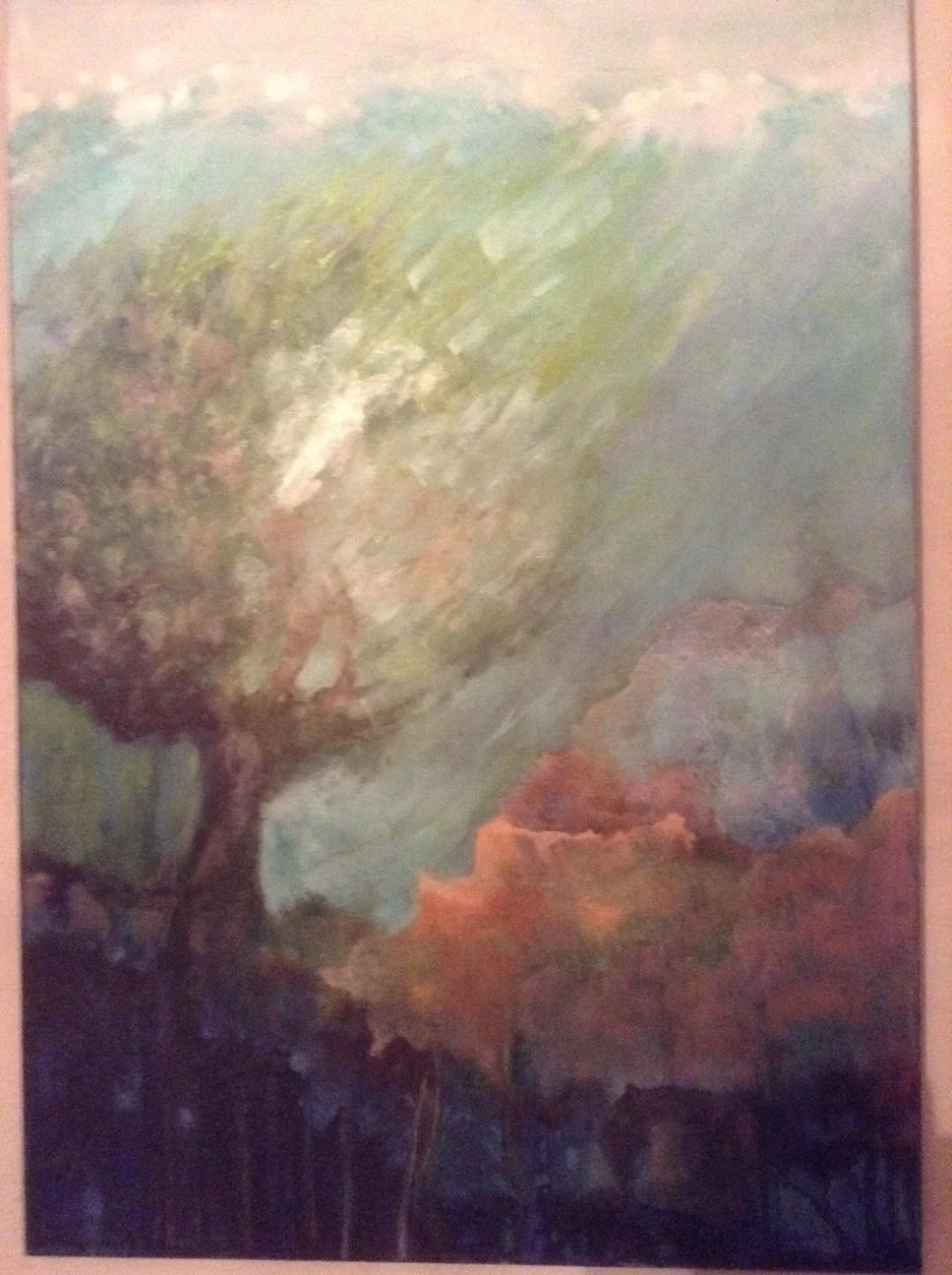Gilgamesh dives underwater for the Tree of Immortality (Acrylic ink on canvas)