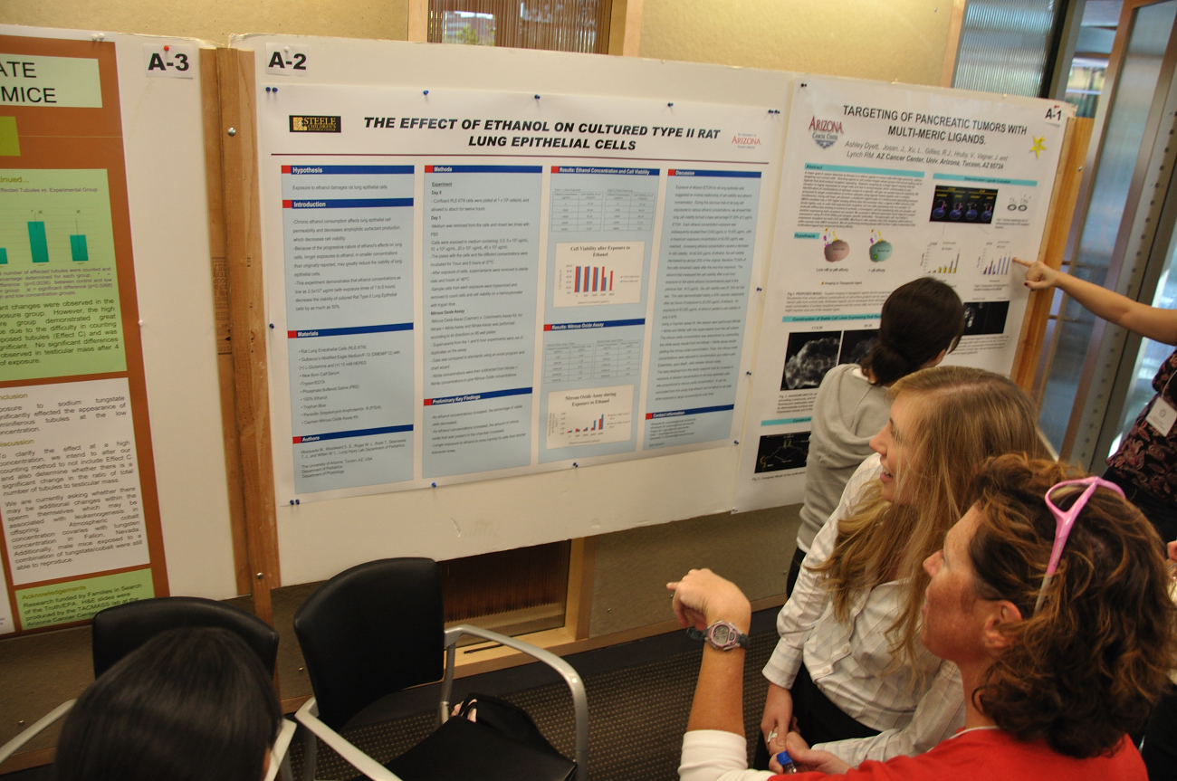 Zoe Cohen at a student's poster