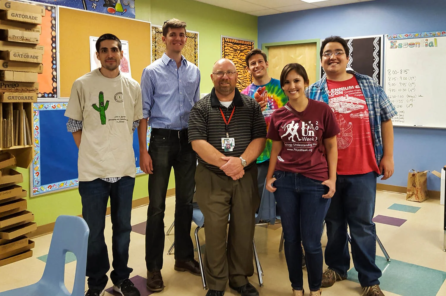 Some of the AZPS volunteers with Mr. Gordon (in the striped polo and lanyard). That's me on the far right.