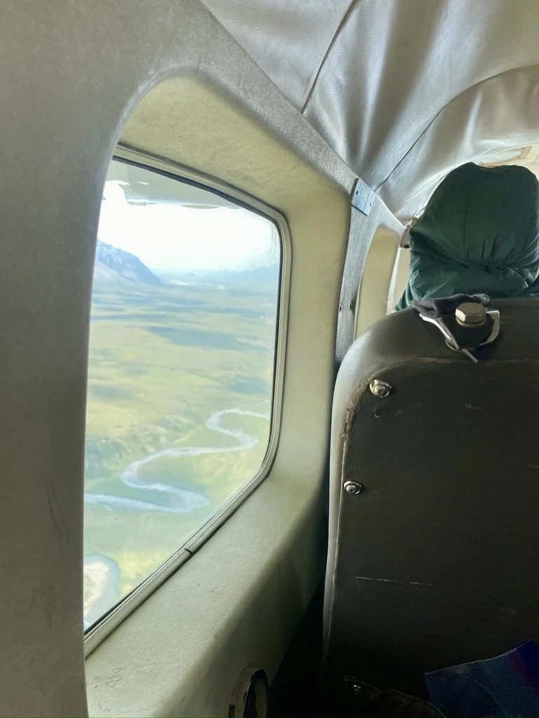 Inside of a plane headed for Anaktuvuk Pass.