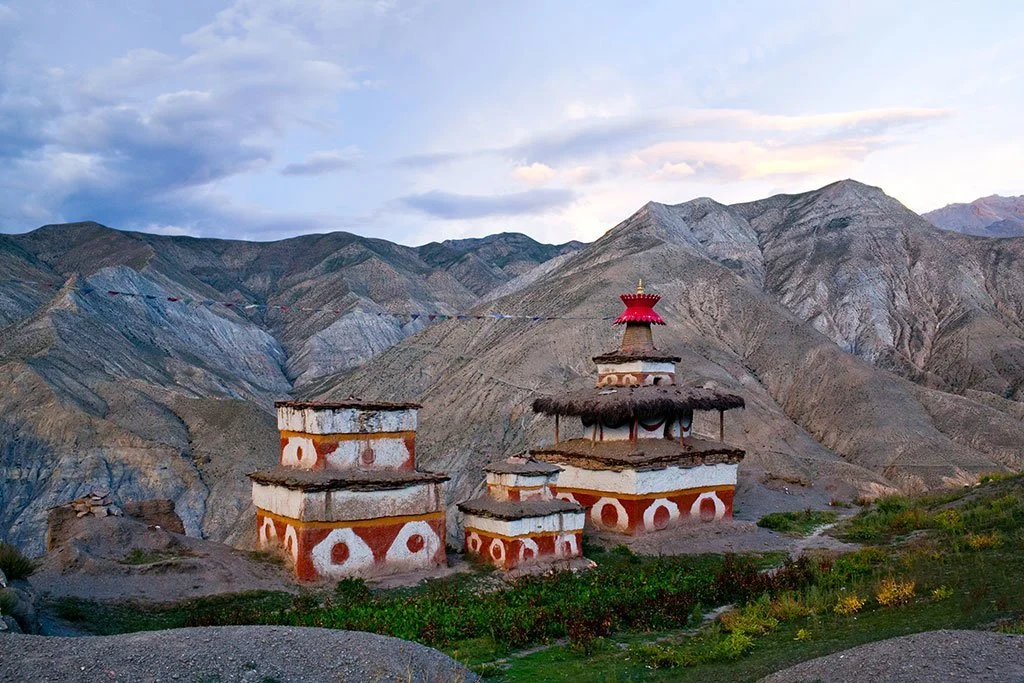 Nepali shrines in the mountains.