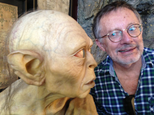 Winton Higgins in Wellington, with friend