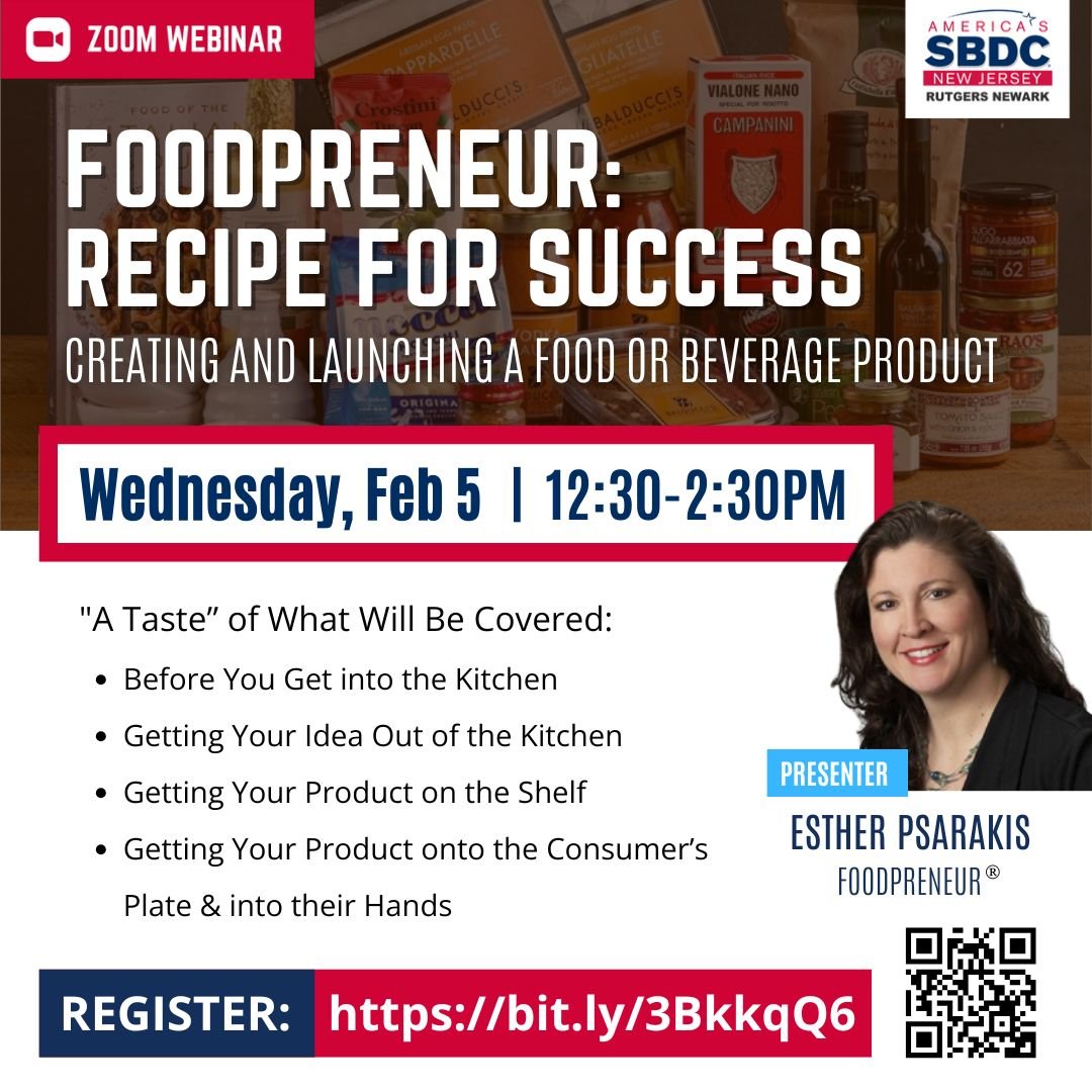 Recipe for Success Webinar with NJSBDC Rutgers-Newark