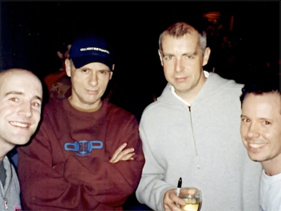 Corey and me with Pet Shop Boys in Atlanta for the Nightlife Tour, 1999.