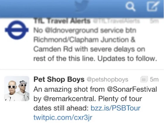 Pet Shop Boys promoting my Sónar picture via Twitter.