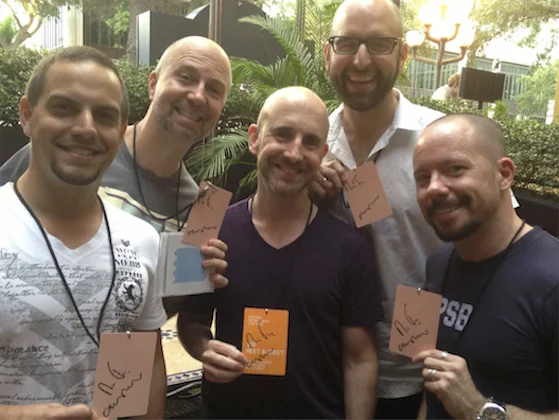 My friends and me with our signed VIP passes for the Electric Tour in 2013.