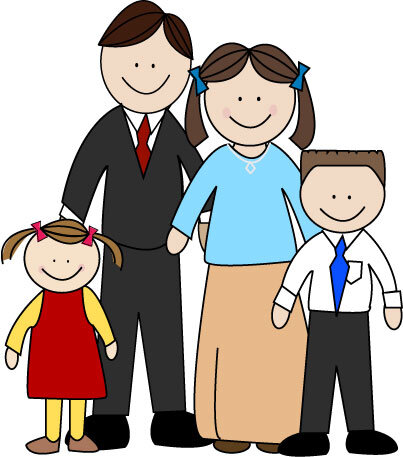 family 4 people clipart
