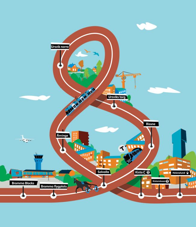 Final artwork, the tramline is 8 km in total therefore the number eight.