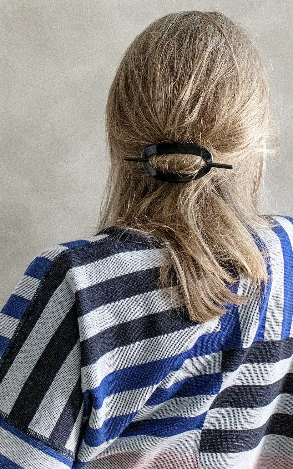 Rigetta Klint in our Kimono blue and rose stripes Foto Rigetta Klint