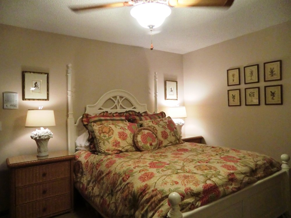 Interior design services for Tropical - Colonial - Bahamas Style guest bedroom located in Saint Andrews Country Club