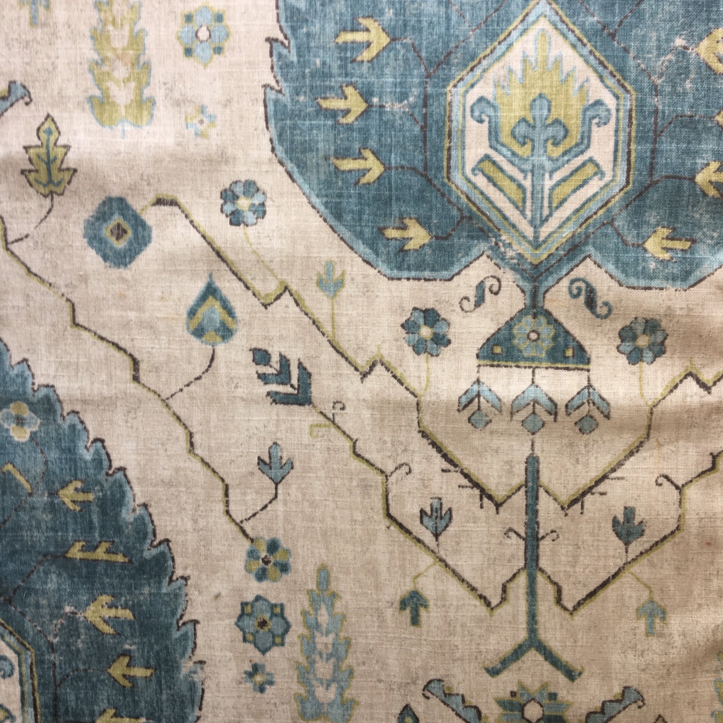 traditional medallion fabric for custom drapery in Boca Raton