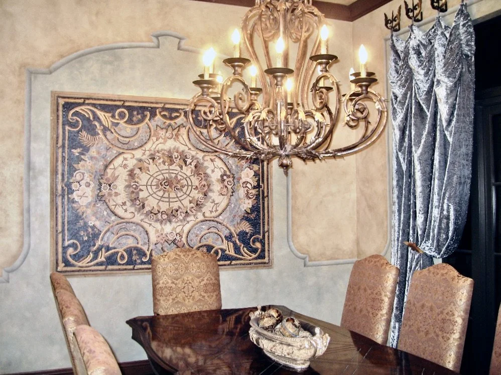 traditional-mediterranean-dining-room-stone mosic-weston-interior-design.jpg