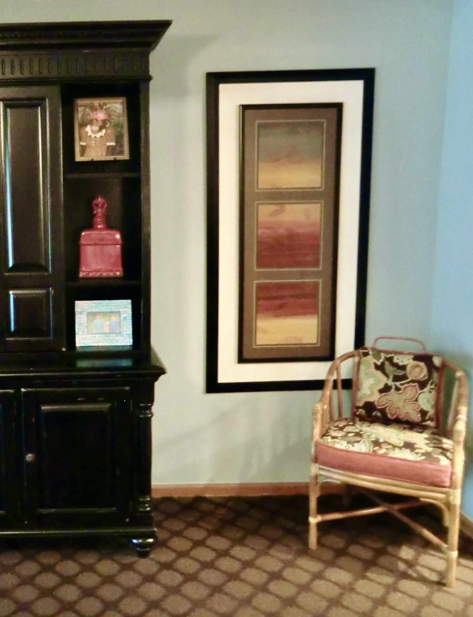 Coast bedroom with dark Tommy Bahamas wallunit in Delray Beach