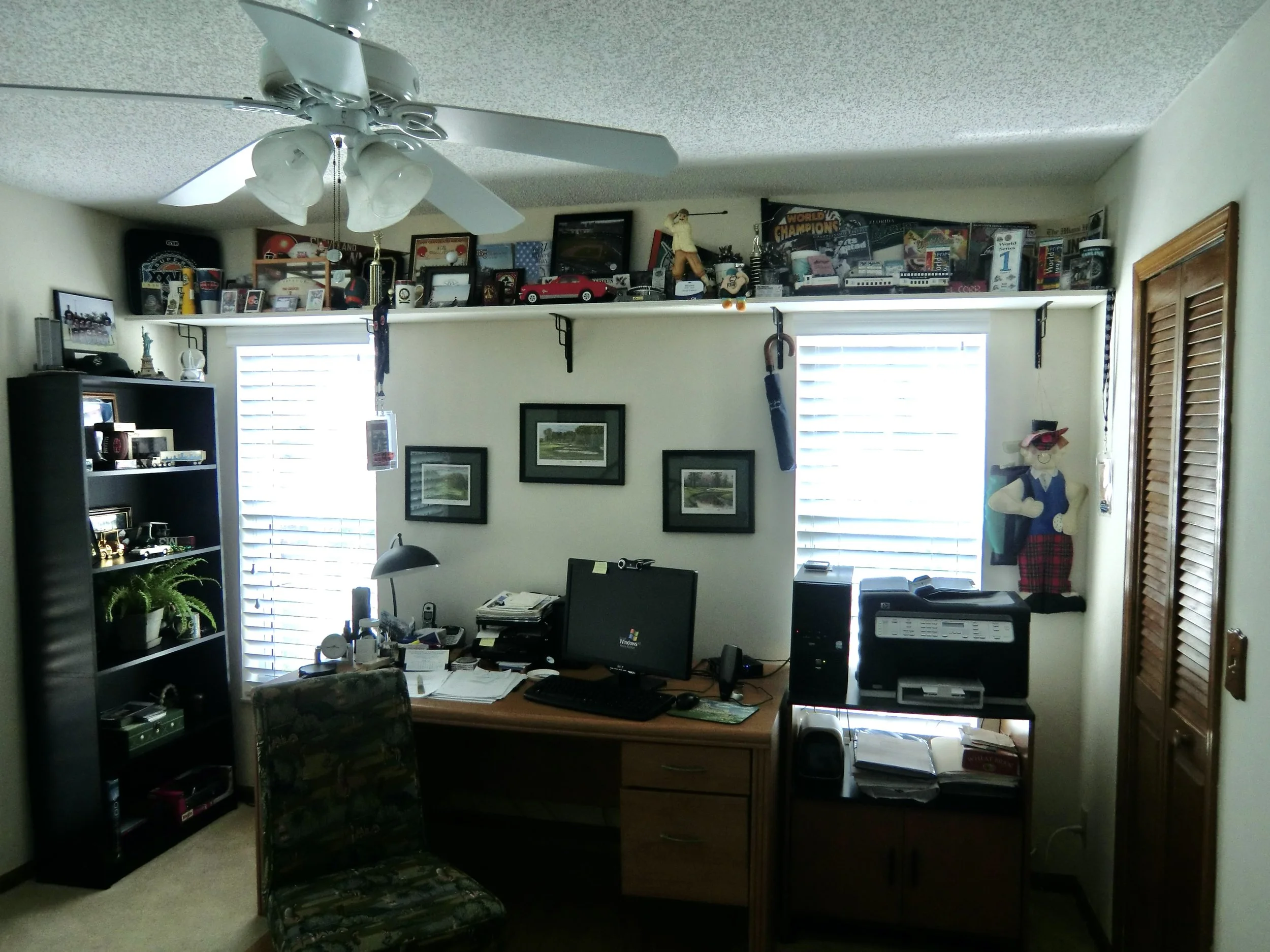 before and after of home office with custom cabinets in Delray Beach