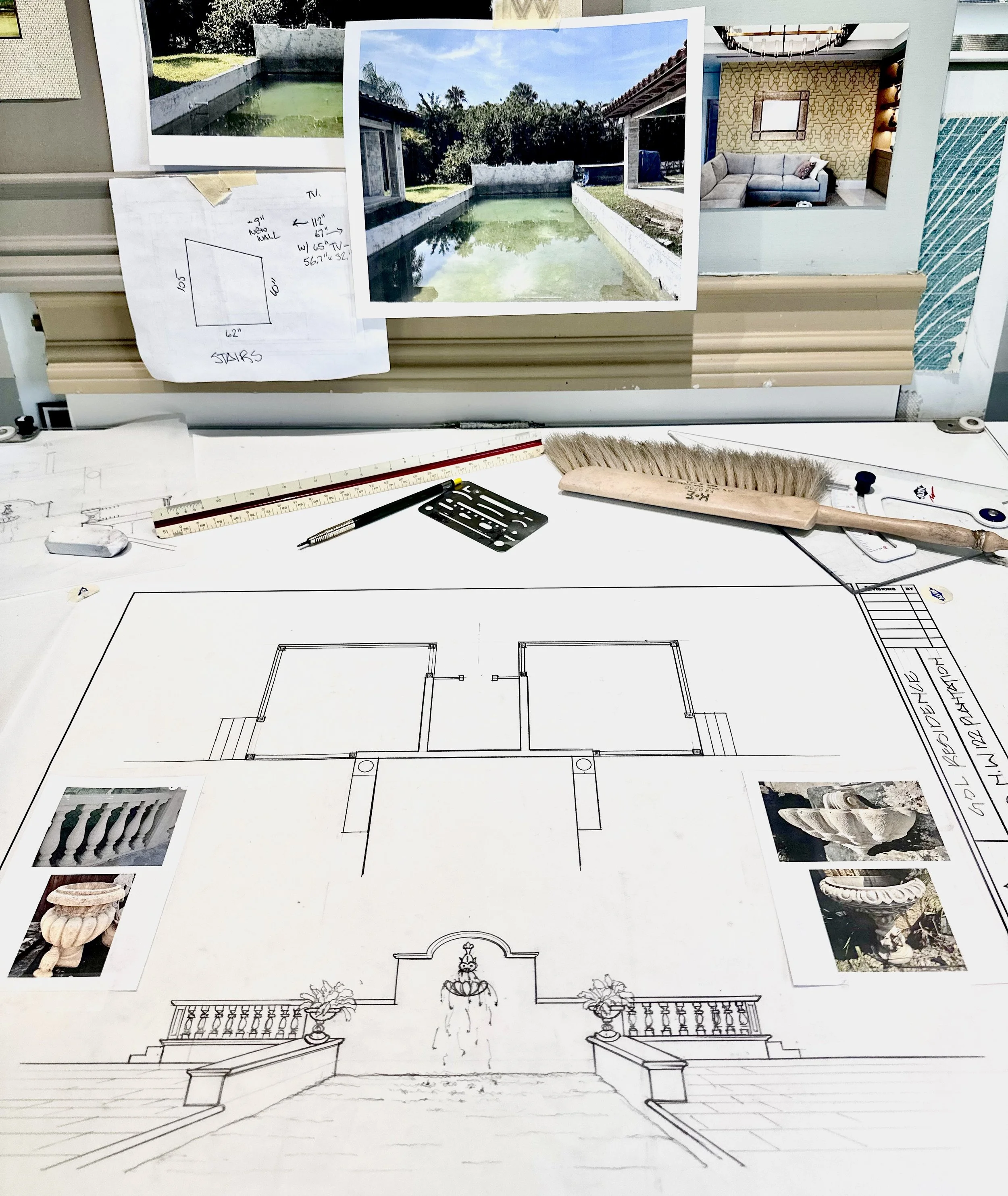Architectural drawing for design-build pool in Boca Raton