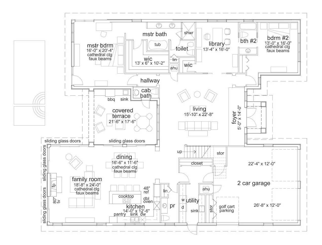 architect's floor plan of custom home in Boca Raton