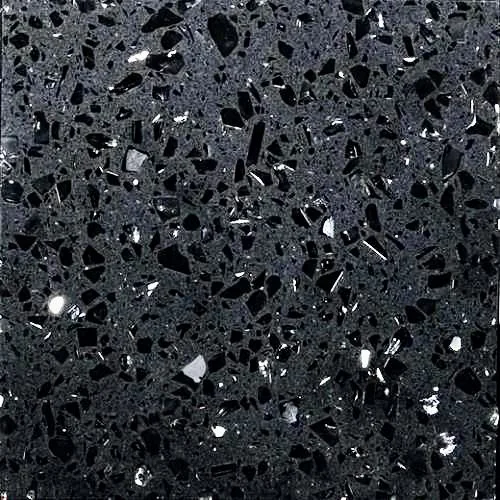 modern kitchen with Black Galaxy quartz countertops