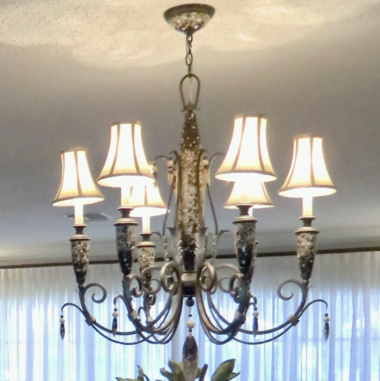 luxury coastal chandelier with embedded shells