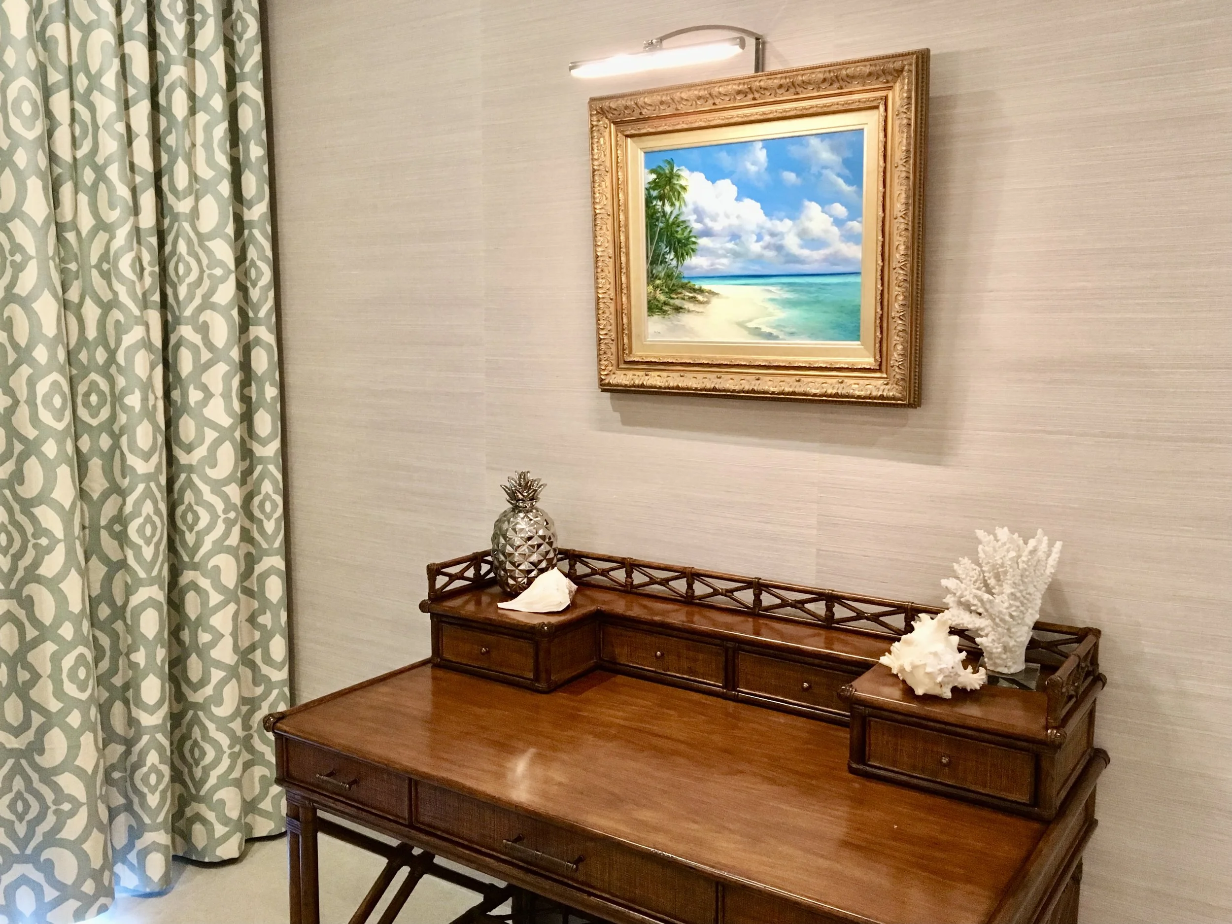 British colonial Bahamas stye bamboo desk in Fort Lauderdale