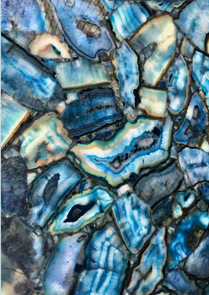 Quartz blue agate counter tops with LED lighting