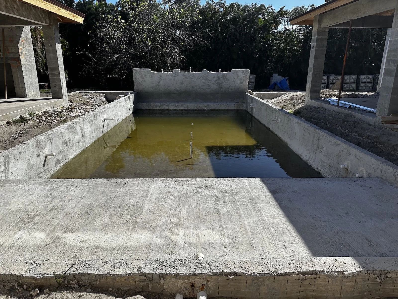 Before image of Mediterranean pool under construction