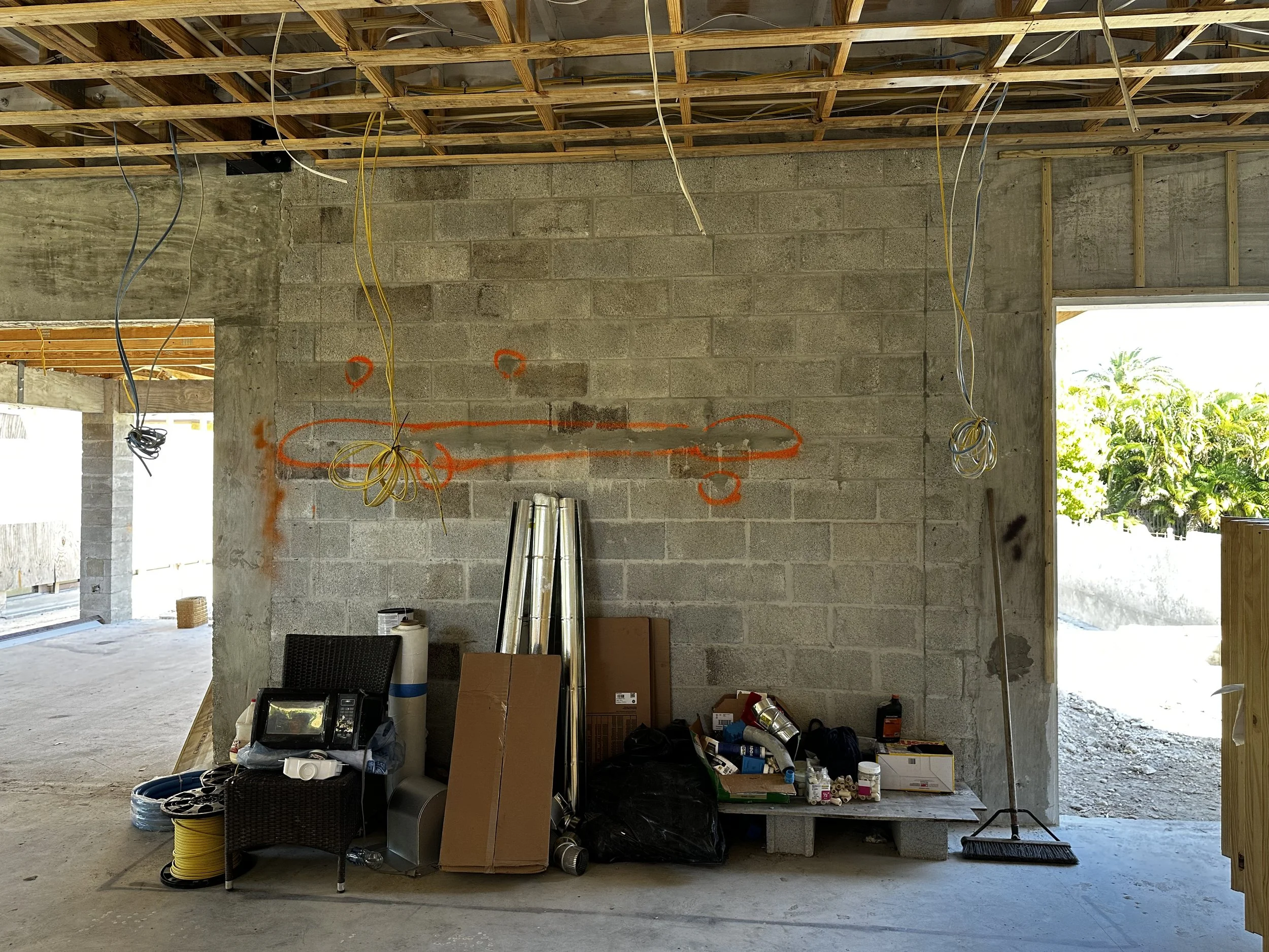 before of mediterranean kitchen with stone arch in Boca Raton