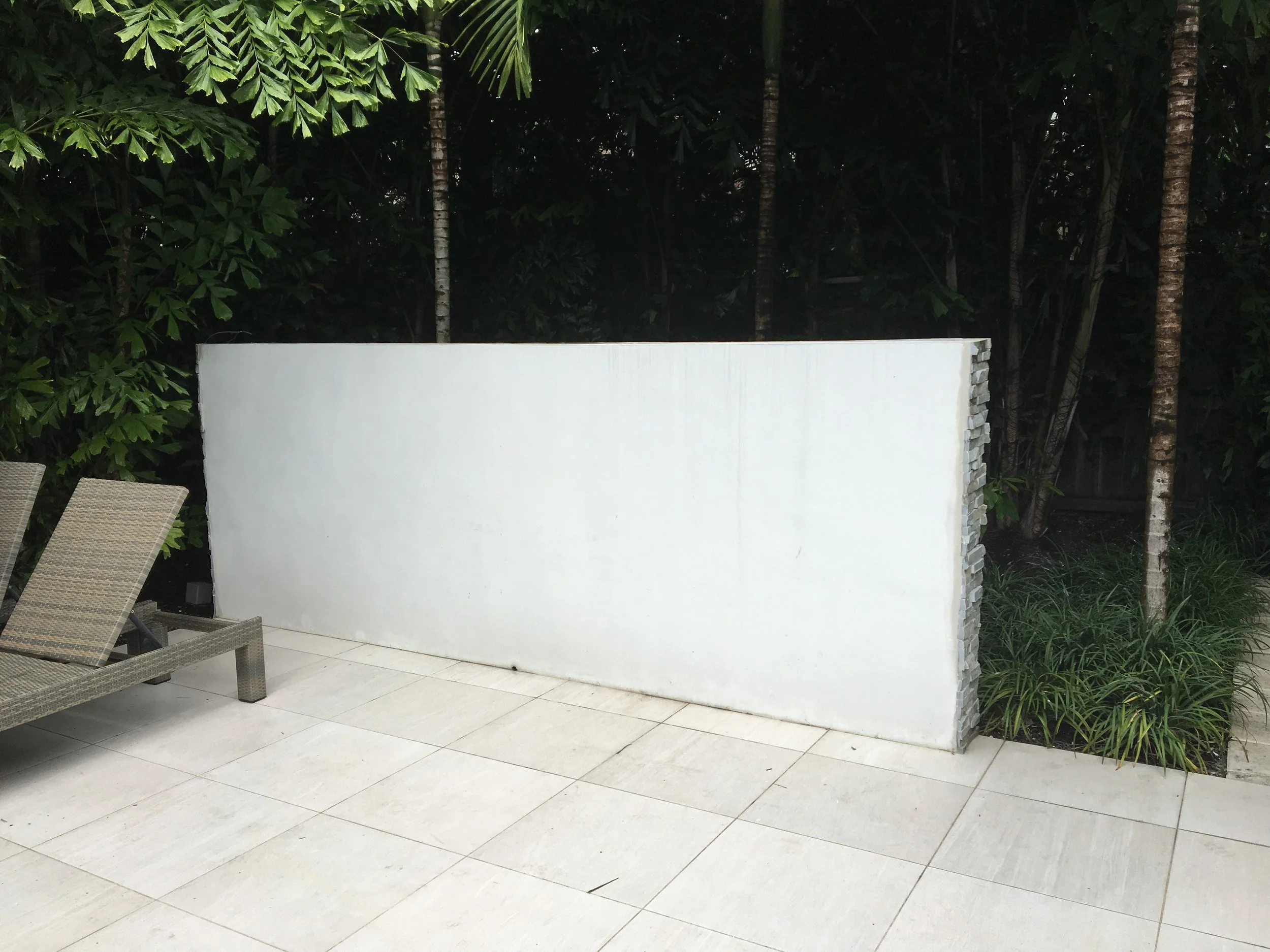 zen patio with pool before home remodeling in Fort Lauderdale, Las Olas Blvd